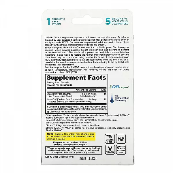 Jarrow Formulas Saccharomyces Boulardii + MOS, 5 Billion �������� ��� ������� �� �������� ��������� ��������� ���������