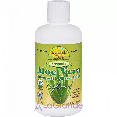 Dynamic Health Organic Aloe Vera Juice with Micro Pulp     