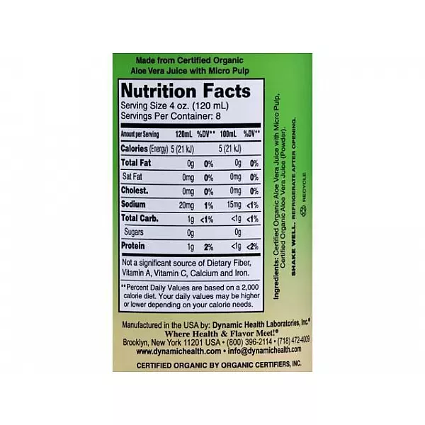 Dynamic Health Organic Aloe Vera Juice with Micro Pulp ��� ���� ���� � ��������������