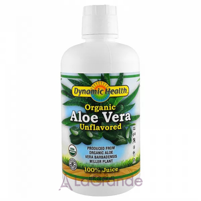 Dynamic Health Organic Aloe Vera Unflavored  100%   ,  