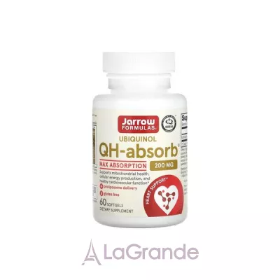 Jarrow Formulas, Ubiquinol QH-Absorb, 200 mg, 60 Softgels  QH-absorb ( CoQ10) 200  60 