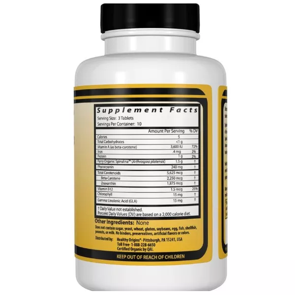 Healthy Origins Spirulina Organic 500 mg ��������� ������� 500 �� � ���������
