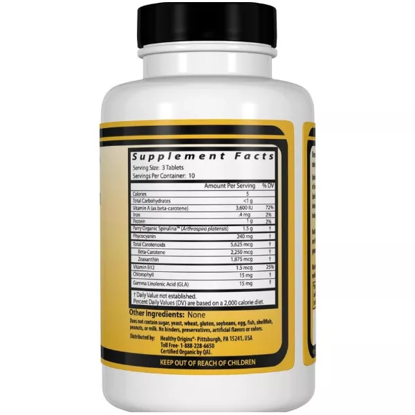 Healthy Origins Spirulina Organic 500 mg ��������� ������� 500 �� � ���������