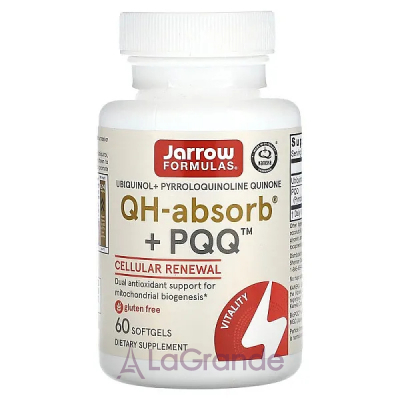 Jarrow Formulas, Ubiquinol, QH - Absorb + PQQ, 60 Softgels ϳ   (QH - Absorb + PQQ) 10/100  60 