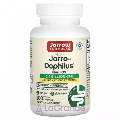 Jarrow Formulas, Vegan Jarro-Dophilus Plus FOS, 200 Veggie Capsules    (Jarro-Dophilus plus FOS) 3.4   200 