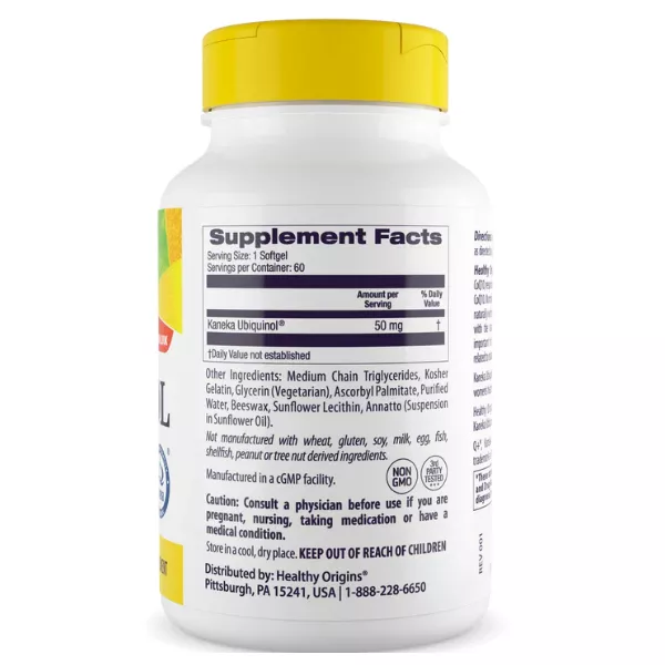 Healthy Origins Ubiquinol 50 mg ( Active form of CoQ10 ) ������� (Kaneka QH) 50 �� � ��������