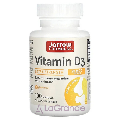 Jarrow Formulas, Vitamin D3, 1000 IU, 100/200 Softgels  D3  (Vitamin D3) 1000 , 100/200 