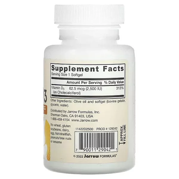 Jarrow Formulas Vitamin D3 Cholecalciferol 2500 IU ³���� D3 ��������������� ��� ��������� ���������