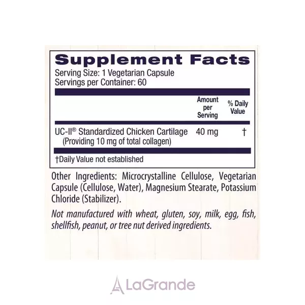 Healthy Origins UC-II with Undenatured Type II Collagen 40 mg ������� II ���� ��������������� 40 �� � ��������