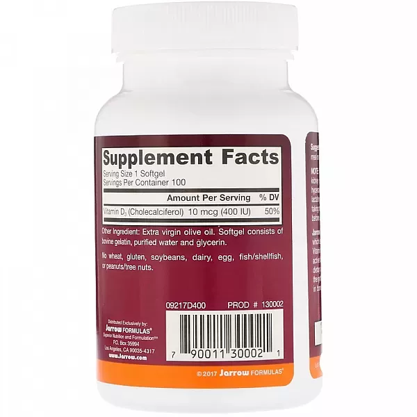 Jarrow Formulas Vitamin D3 Cholecalciferol 400 IU ³���� D3 ��������������� ��� ���������� ������'� ���������