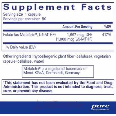 Pure Encapsulations Folate 1000  1000 