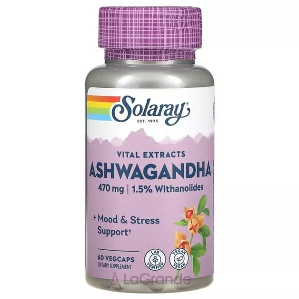 Solaray Ashwagandha 470 mg Veg Caps ĳ������ ������� ����������