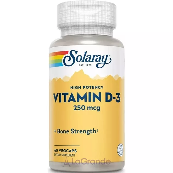 Solaray Super Strength Vitamin D-3 250mcg ������� ������� �³���� D-3�