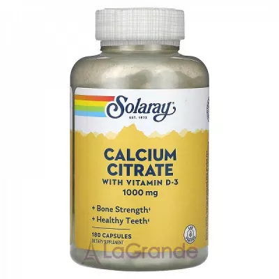 Solaray Calcium Citrate with D3 1000mg ĳ      D3