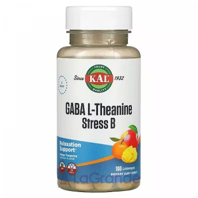 KAL, GABA L-Theanine Stress B Lozenge, Natural Mango Tangerine Flavor, 100 Lozenges GABK L-THEANINE ( GABA L-TEANINE B LOZENGE) 100      