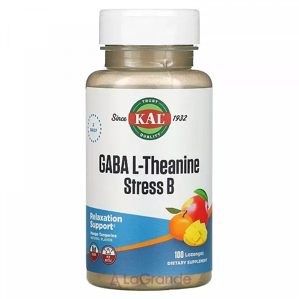 KAL GABA L-Theanine Stress B Lozenge Natural Mango Tangerine Flavor ������������� ���� L-������ �� ������ ����� � ���������
