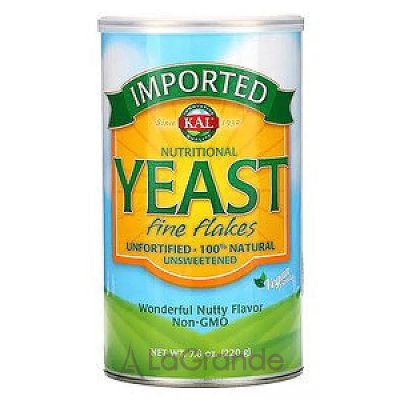 KAL, Imported Nutritional Yeast, Fine Flakes, 7.8 oz (220 g)      (Nutritional Yeast Fine Flakes) 220 