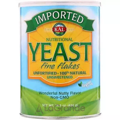 KAL, Imported Nutritional Yeast, Fine Flakes, 7.8 oz (220/420 g)      (Nutritional Yeast Fine Flakes) 220/420 