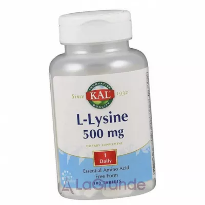 KAL, L-Lysine, 500 mg 100 Table L- (L-Lysine) 500  100 