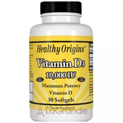 Healthy Origins Vitamin D3 10,000 IU ³ 3 10,000   