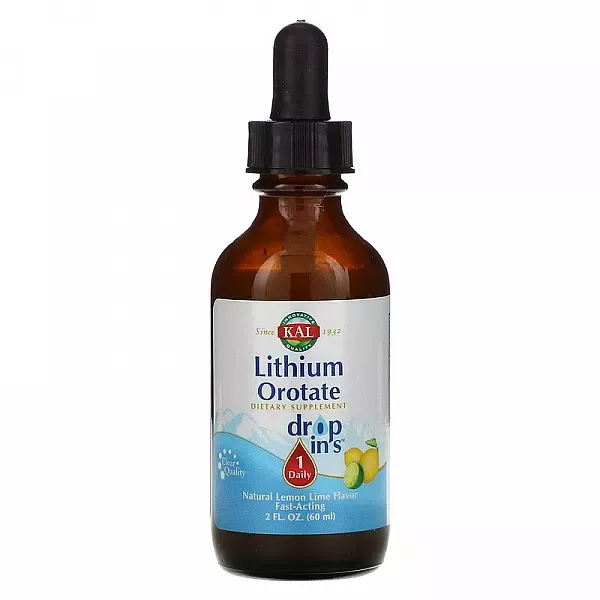 KAL Lithium Orotate Drops Natural Lemon Lime Flavor ������ ��� � ������ �����-���� ��������������, ��������� �� ��������������� 䳿