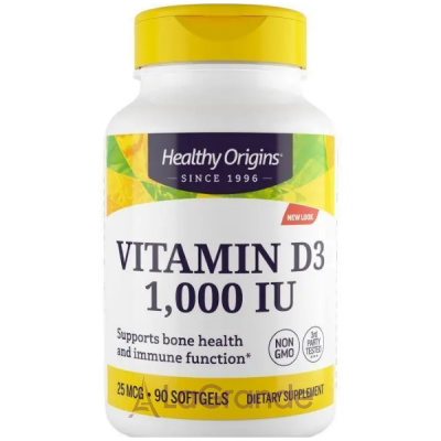 Healthy Origins Vitamin D3 1.000 IU  3 1,000   