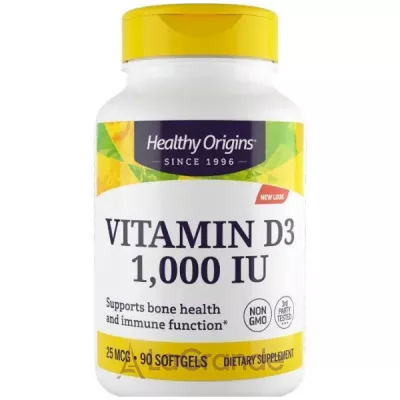 Healthy Origins Vitamin D3 1.000 IU  3 1,000   