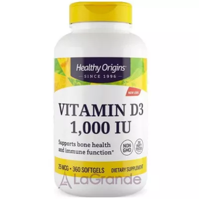 Healthy Origins Vitamin D3 1.000 IU ³ 3 1,000   