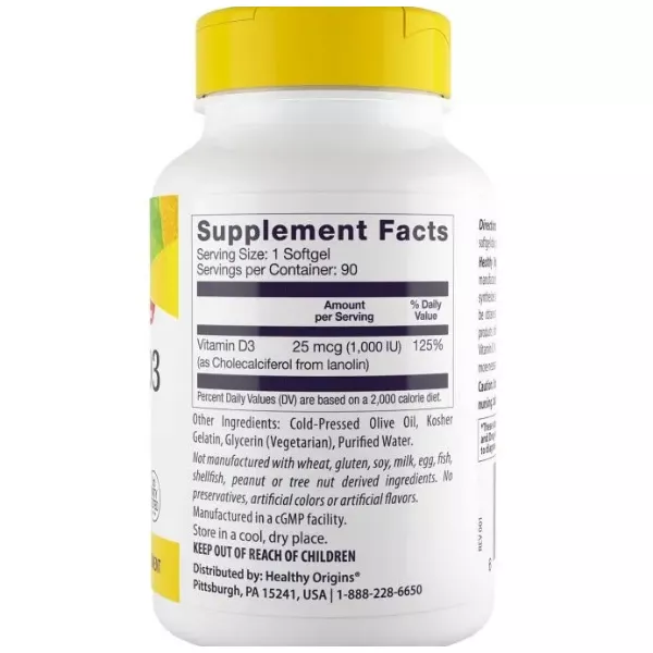 Healthy Origins Vitamin D3 1.000 IU ³���� �3 1,000 �� � ��������
