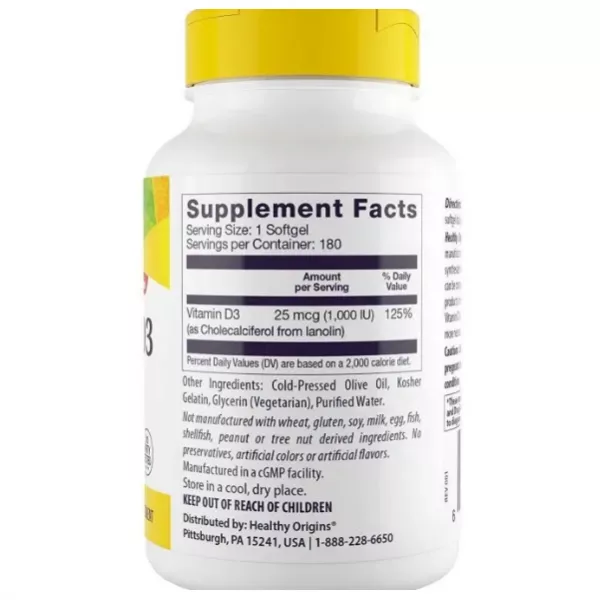 Healthy Origins Vitamin D3 1.000 IU ³���� �3 1,000 �� � ��������