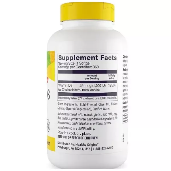 Healthy Origins Vitamin D3 1.000 IU ³���� �3 1,000 �� � ��������