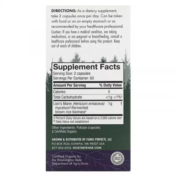 Fungi Perfecti Host Defense Mushrooms Lion's Mane ������ �����������, ��������� ������ � ������