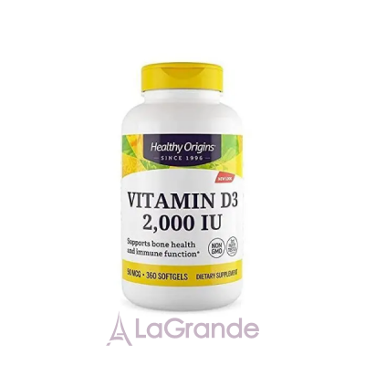 Healthy Origins Vitamin D3 2.000 IU ³ 3 2,000   