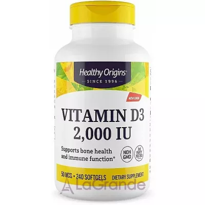 Healthy Origins Vitamin D3 2.000 IU ³ 3 2,000   