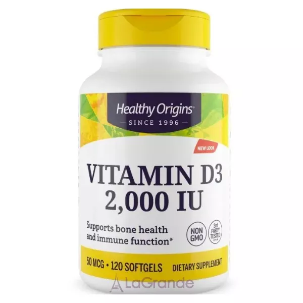 Healthy Origins Vitamin D3 2.000 IU ������� �3 2,000 �� � ��������