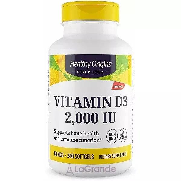 Healthy Origins Vitamin D3 2.000 IU ������� �3 2,000 �� � ��������