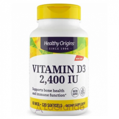 Healthy Origins Vitamin D3 2,400 IU ³ 3 2,400   