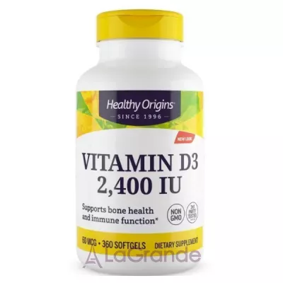 Healthy Origins Vitamin D3 2,400 IU ³ 3 2,400   