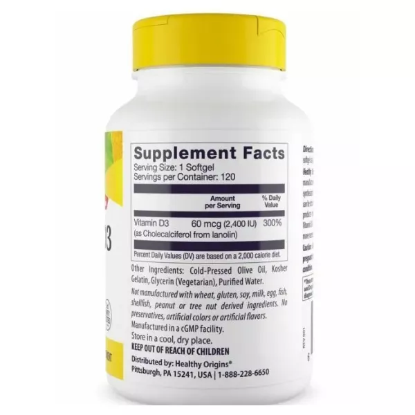 Healthy Origins Vitamin D3 2,400 IU ³���� �3 2,400 �� � ��������