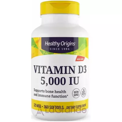 Healthy Origins Vitamin D3 5,000 IU  3 5,000   