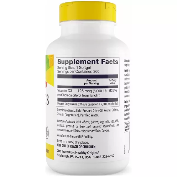 Healthy Origins Vitamin D3 5,000 IU ³���� �3 5,000 �� � ��������