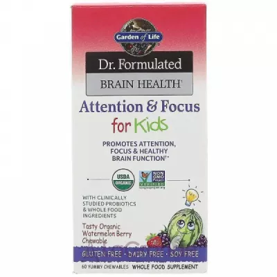 Garden of Life Dr. Formulated Brain Health Attention & Focus for Kids       ,     