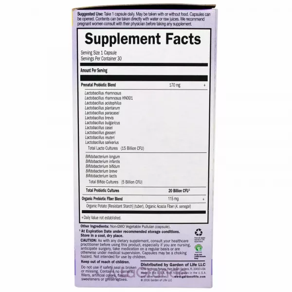 Garden of Life Dr. Formulated Probiotics Once Daily Prenatal ���������� ��� ���������� � �������� ���