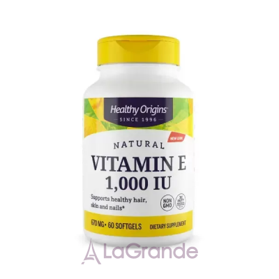 Healthy Origins Vitamin E 1,000 IU ³ E 1,000   