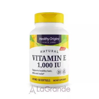 Healthy Origins Vitamin E 1,000 IU ³ E 1,000   