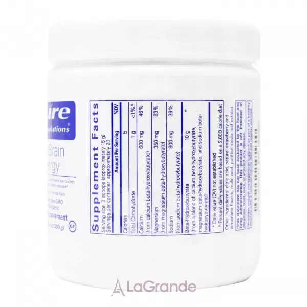 KetoBrain Energy Pure Encapsulations, 300 g ������ ��� ����㳿 ����� �� ��������� ����������� 300 �, � ������ ��������-�������