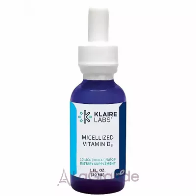 Klaire Labs, (Micellized Vitamin D3), liquid, 30 ml ³ 3 (Micellized Vitamin D3) 400 ME 30 