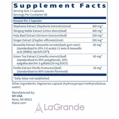 Klaire Labs Supplements Advanced Inflammation  