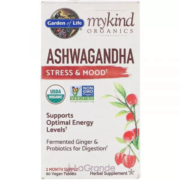 Garden of Life MyKind Organics Ashwagandha Stress & Mood ����������, ������ � ����������