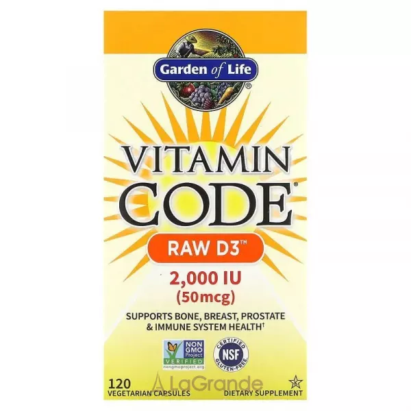 Garden of Life Vitamin Code RAW D3 2000 IU ĳ������ ������� 